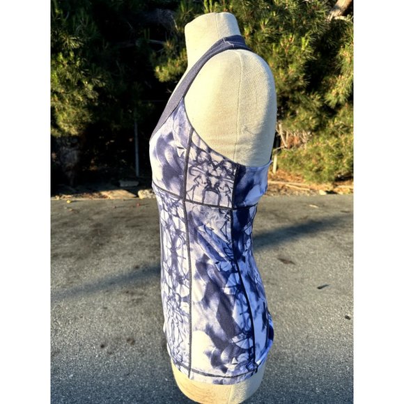 Lululemon Scoop Neck Tank Ink Blot White Deep Indigo / Heathered Deep Indigo 6 - Picture 2 of 8